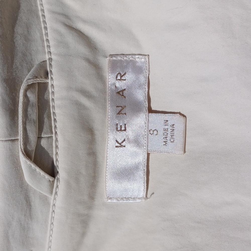 Kenar - Cream Multi Button Ruffled, Belted,Lined and Water Resist Jacket WS - Picture 12 of 16